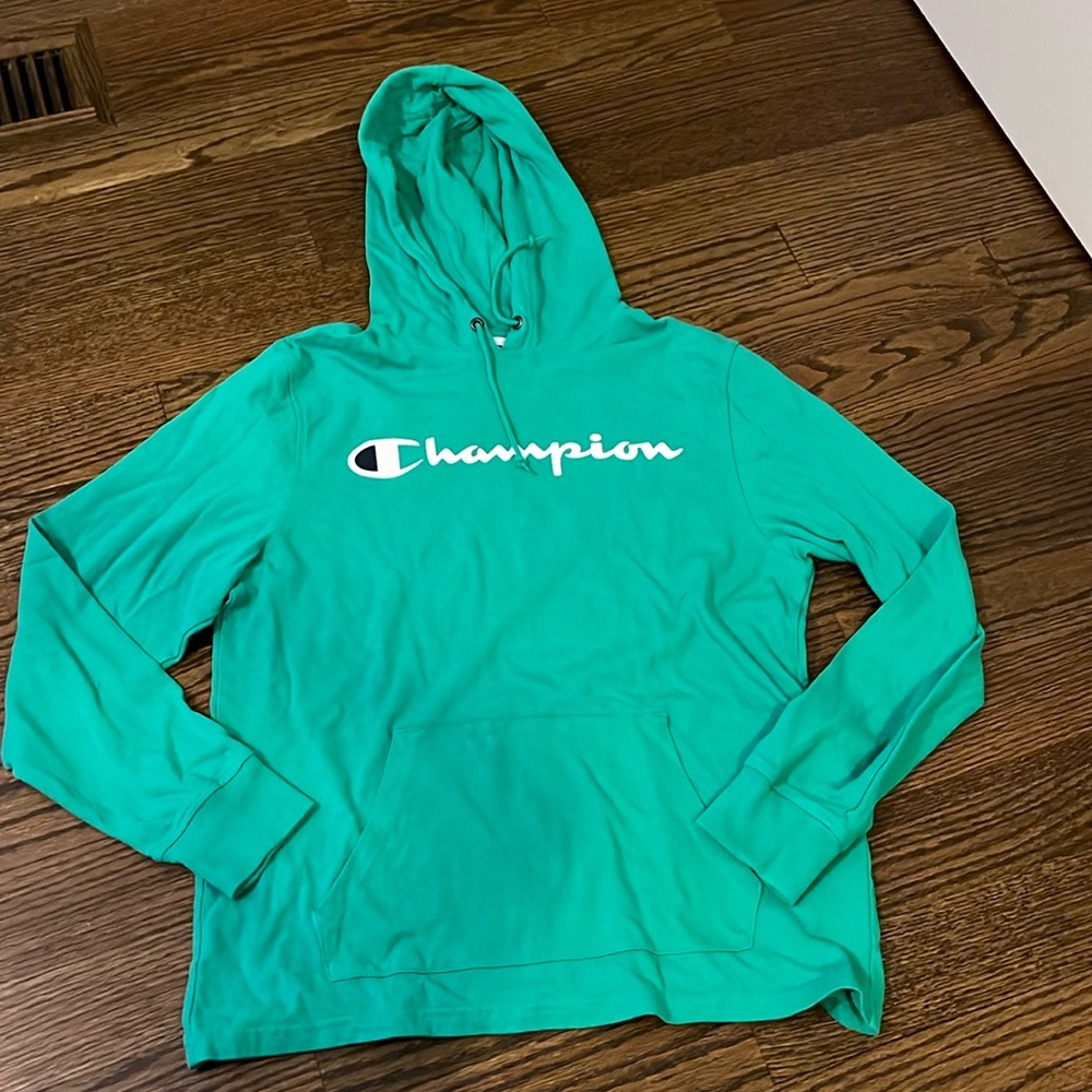 Champion lightweight green hoodie sz medium